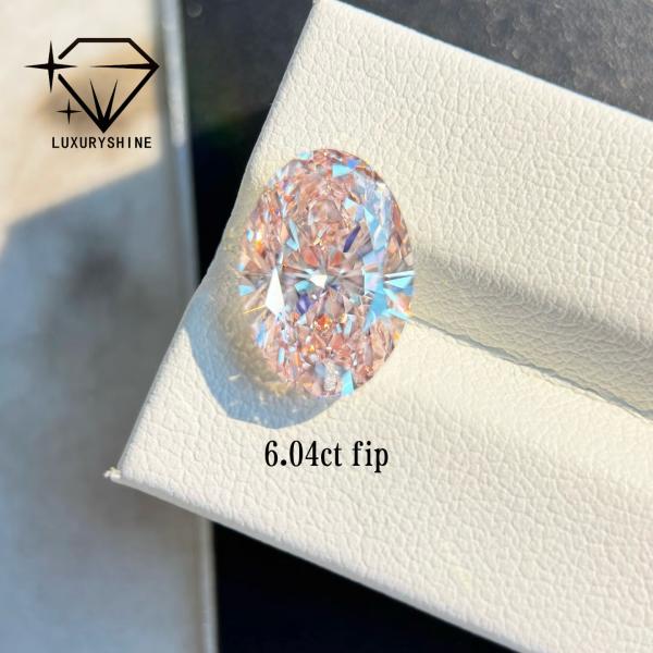 LuxuryShine 1-10CT Fancy pink Oval Lab Grown Diamond VVS-VS Loose Diamonds Customized jewelry with IGI Certificate