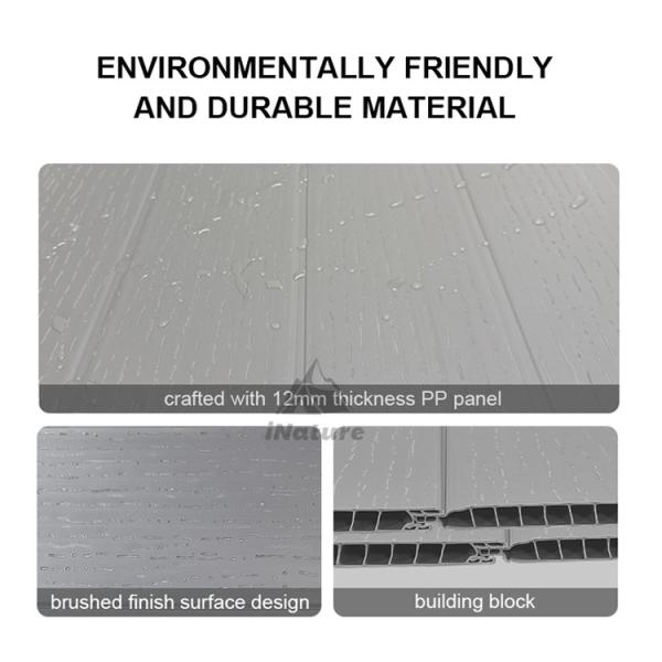 Waterproof outdoor plastic garden shed front view