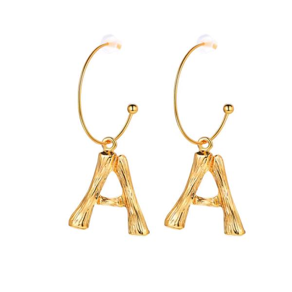 Fashion Studs Sterling Silver Initial Earrings Customize Jewelry 18K Gold Plated Fashion Letter Earring