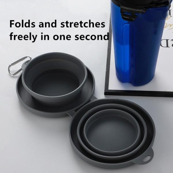 Amazon Outdoor Travel Pet Bowl Silicone Dog Bowl Cat Bowl Portable Folding Anti-Spray Cat Food Bowl Pet Food Bowl