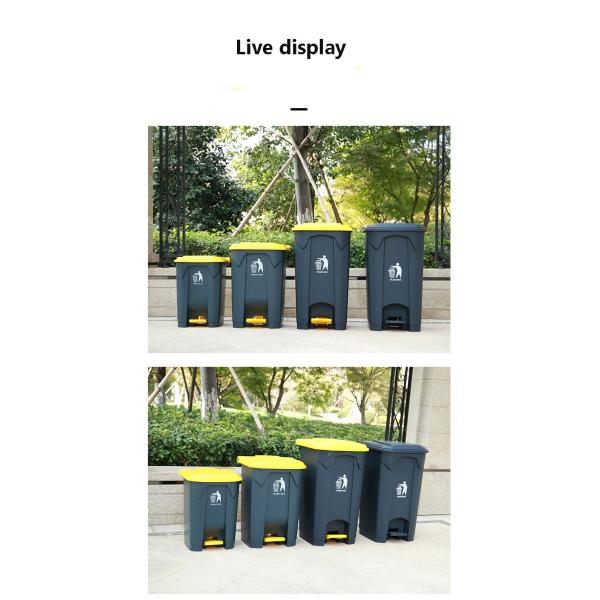 Factory High Quality 13 Gallon Street Garden Double Recycle Trash Can Foot Pedal Dustbin for Outdoor