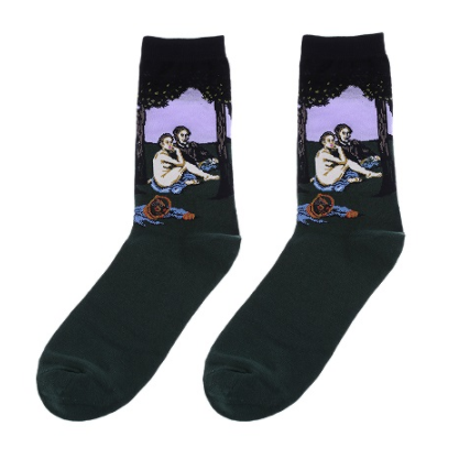 Snagging Resistance White High Top Socks With Regular Style