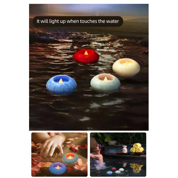 Weddings LED Candle Flicking 3D Flame Real Wax Waterproof Floating Remote Control