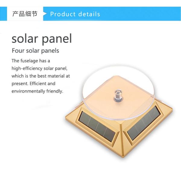 360 Degree Rotating Led Light Solar Display Stand For Displaying Mobile Phones Jewelry Watch