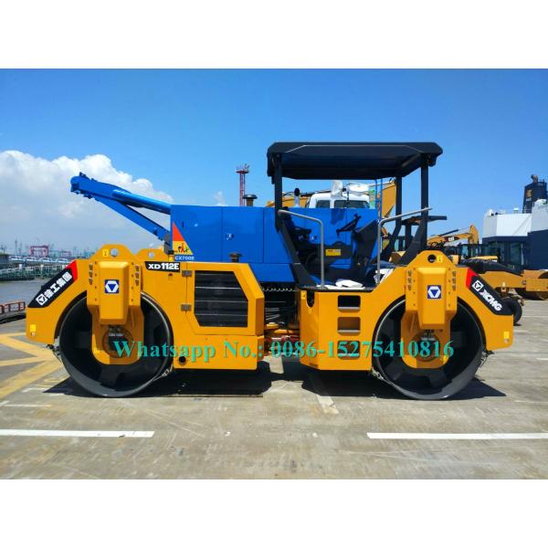 High Efficient Tandem Road Roller , XD112E 11 Ton Double Drum Vibratory Roller