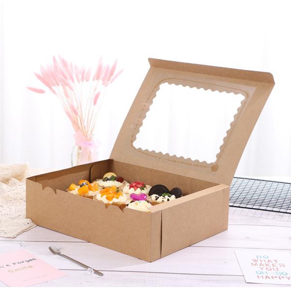 Customized Recycled Cake Packaging box with clear window