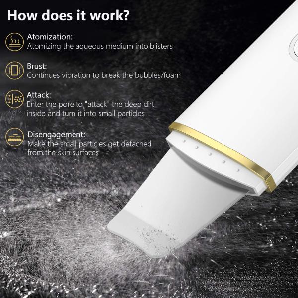 Skin Care Electric Face Cleaning Scrubber Exfoliator Pore Removal Sonic Facial Spatula