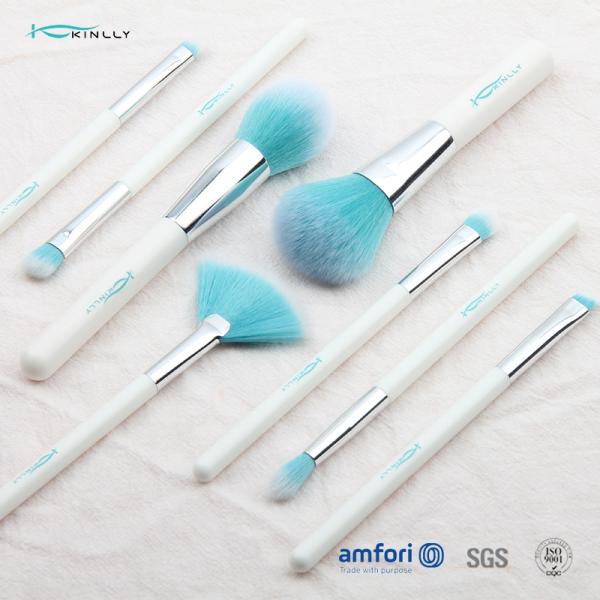 White Handle ISO9001 8pcs Travel Makeup Brush Set
