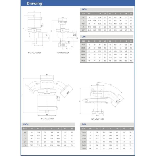 Manual Tank Bottom Sanitary Diaphragm Valve for fluid control