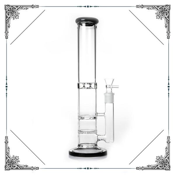 Straight Glass Water Pipe Turbine Percolator Smoking Bongs Honeycomb Pec Hookah