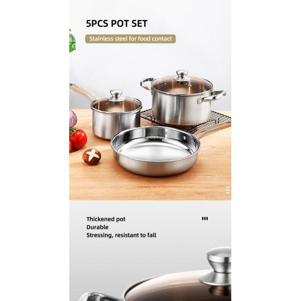 Multi-function Kitchen Cookware Cooking Pot Set Stainless Steel Cookware Sets With Thick Stainless Steel Handle