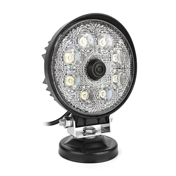 10V - 36V LED Work Light 27W Round Work Lights With HD Camera
