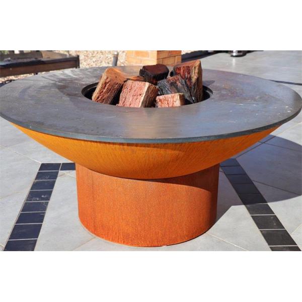 Modern Design Rusty Outdoor Charcoal BBQ Grills Corten Steel BBQ Fire Bowl Pit