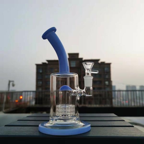 7 Inch Smoking Hand Pipe Detachable Blue Hookah Tobacco Pipe 14mm Bowl