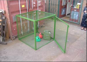 China Outdoor Propane Storage Cage Green Color , Gas Bottle Cage Powder Coating on sale