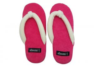 Quality Indoor Slippers For Womens , Woven Label Logo Disposable Slippers For Guests wholesale