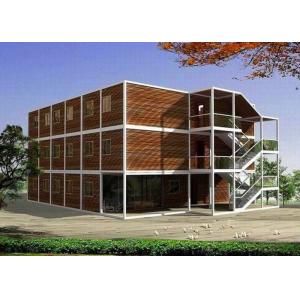 China Maroon Three Stories Container House Prefabricated Environmentally Friendly on sale