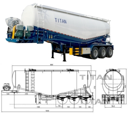TITAN 3 Axle 50 Ton Dry Bulk Tanker Trailers for Sale