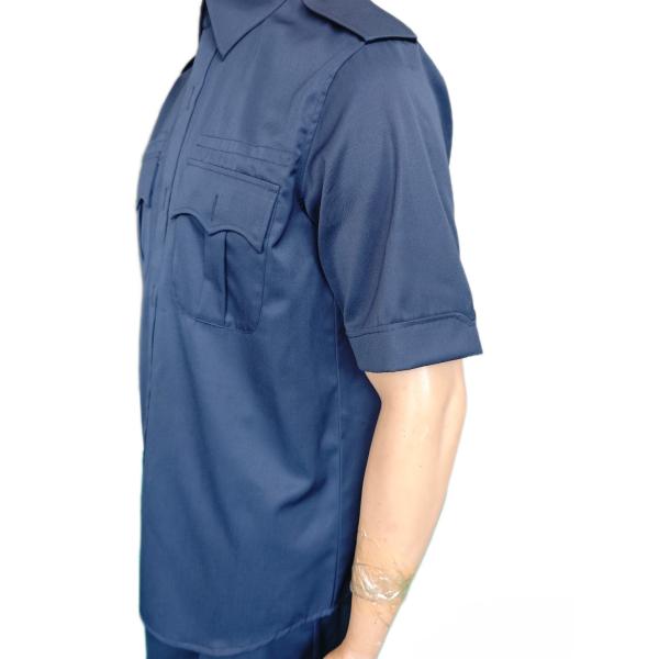 Navy Blue Summer Military Uniform Set 45 Wool 55 Polyester Blend Short Sleeve Security Uniform