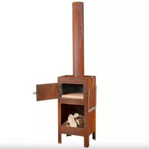 Quality Outdoor Garden Pizza Oven Wood Burning Corten Steel Fireplace With Grills wholesale