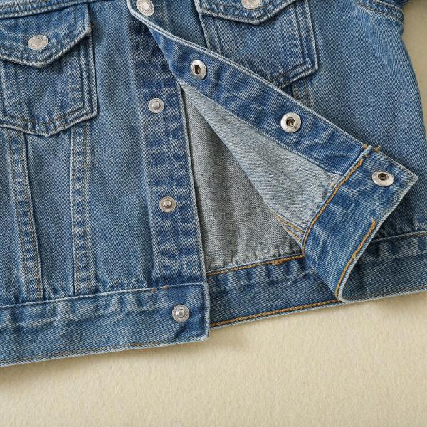 OEM unisex children's denim jacket lamb wool sherpa denim jacket jackets for baby toddler and kids