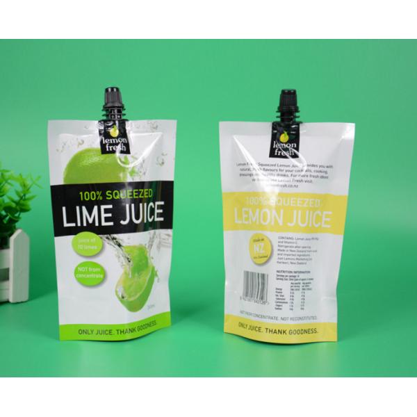 Reusable Liquid Plastic Packaging Bags / Juice Drink Stand Up Spout Pouch Packaging