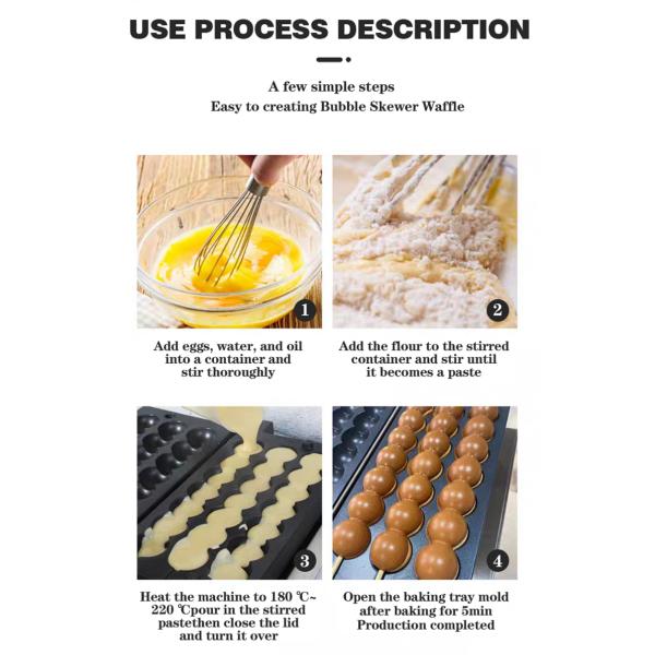 Electric Non-Stick Snack Round Ball Taiyaki Bubble Machine for Baking Waffle Cake Bread
