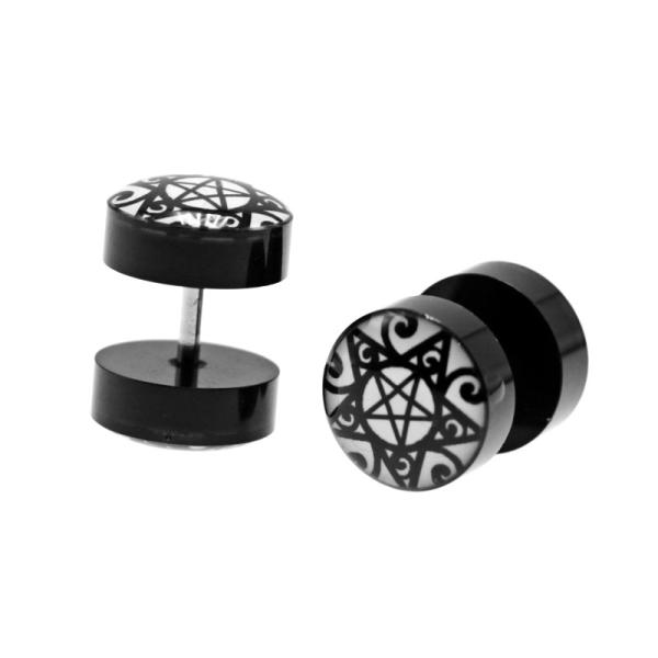 New Earings Fashion Jewelry Women's Ear Stud Barbell Piercing Punk Men Earrings Black