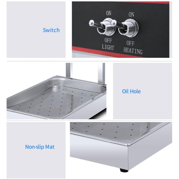 Safe Commercial French Fry Warmer Cake Display Fridge Thermostatic Control Increase Temperature Rapidly