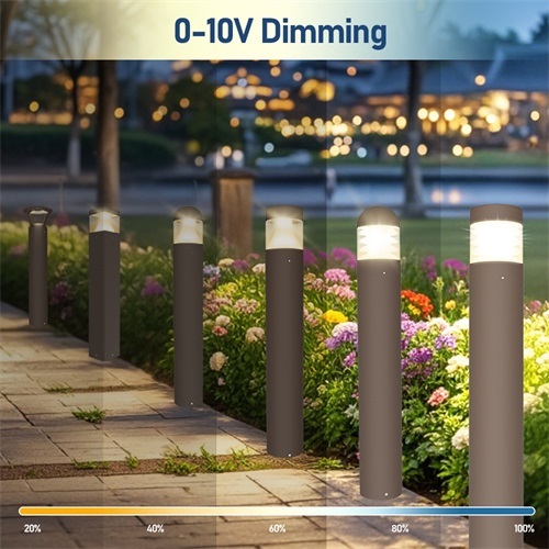 Modern Custom Landscape Bollard Light Waterproof Ip65 24W 3CCT Adjustable Outdoor Bollard Garden Light For Garden