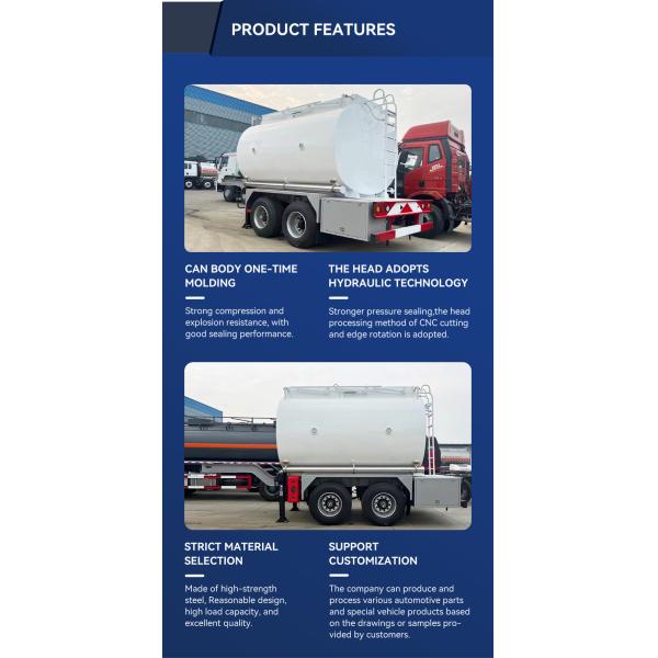 Carbon Steel 245 Chemical Liquid Tank Semi Trailer With 2 Axles 5000L Fuel Tank Trailer