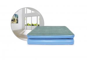 China King Twin Size Blow Up Air Bed Mattress Flocked Elevated Inflatable Outdoor Furniture on sale