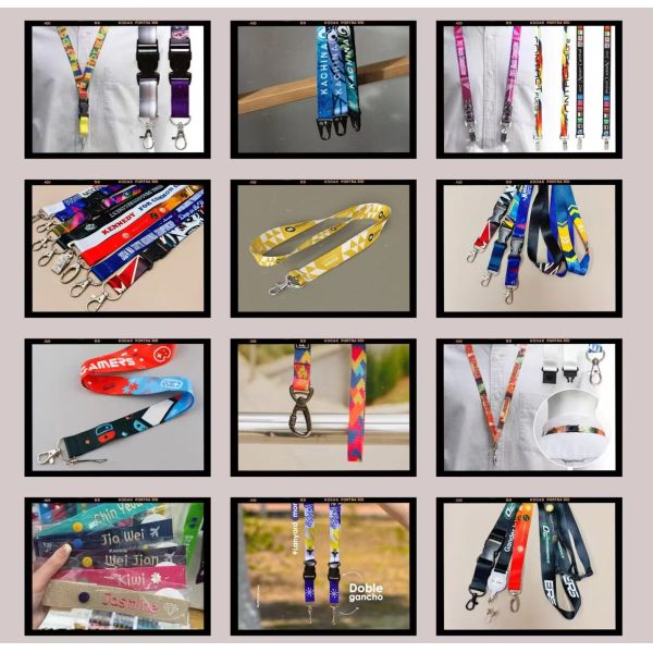 Close-up of lanyard printing detail