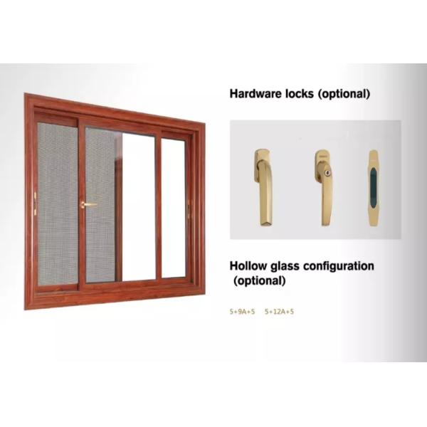 House Anti Theft 1.6mm Aluminum Horizontal Sliding Windows