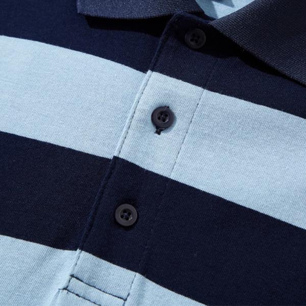 Summer 100% Cotton Polo Shirt Short Sleeve Unisex Multicolor Horizontal Striped Shirt