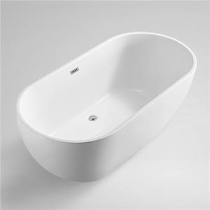 Quality 280/220L Capacity Pure White Acrylic Bathtub , Anti Rust Acrylic Freestanding Bathtub wholesale