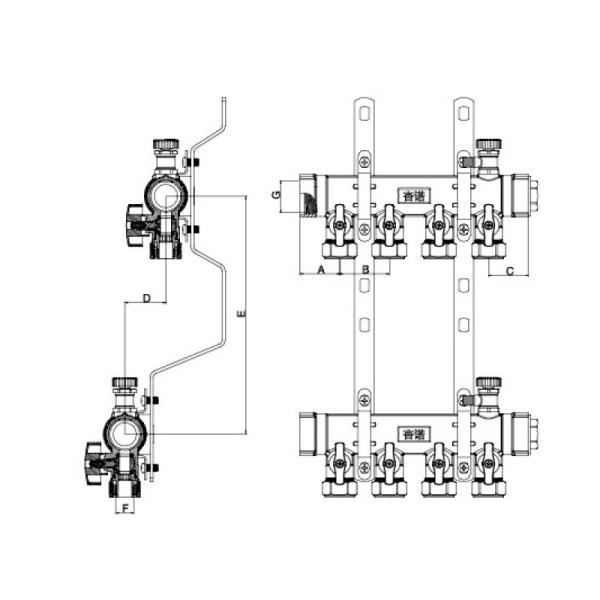 Forged Brass Valve Manifold Sand Blast Nickel Plated MF1002-25 HPB57-3