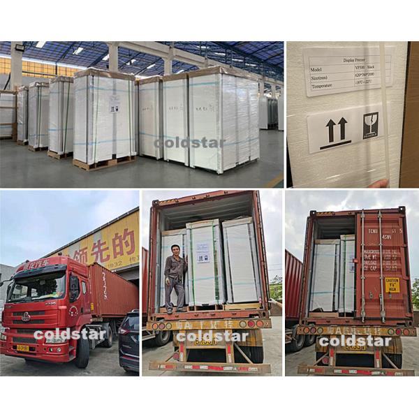 Supermarket Refrigerated Showcase Ice Cream Upright Display Freezer Commercial Glass Door Freezer