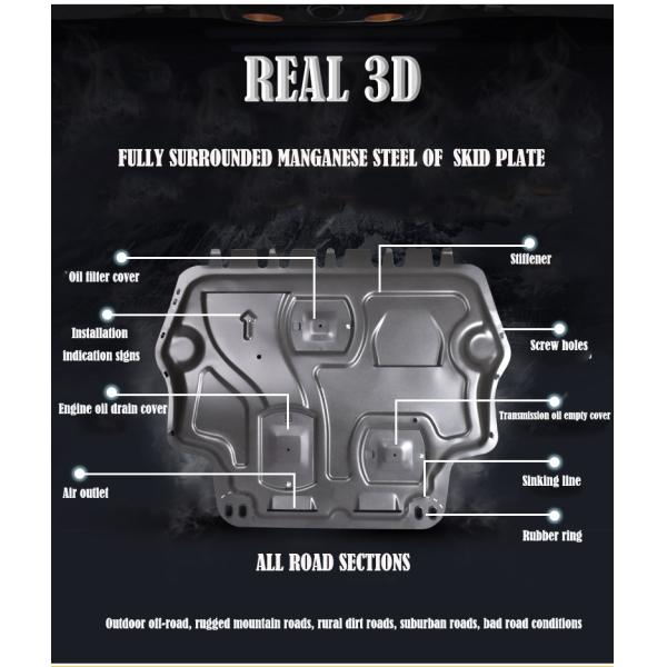 Steel Skid Plate Car Exterior Accessories Engine Splash Shield For Vehicle