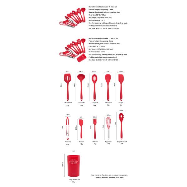 Multifunction 10 Piece Silicone Kitchen Utensil Shovel Spoon