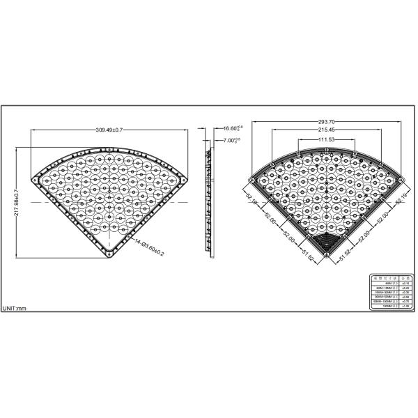 76 In 1 9 Degree Led Arena Lights Outdoor PC Material