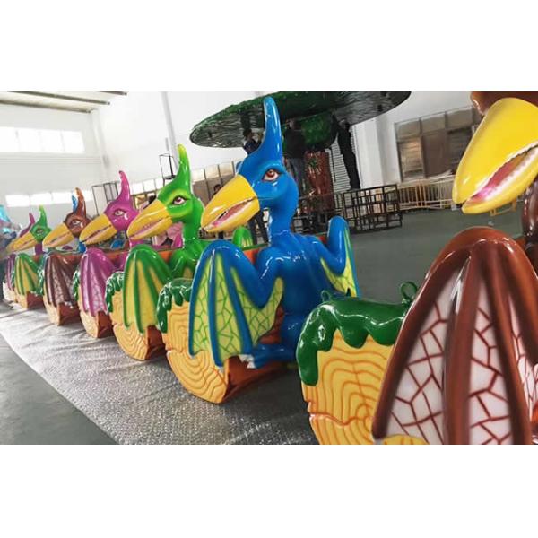 Theme Park Flying Chair Ride With Dinosaur Cockpit Long Working Life