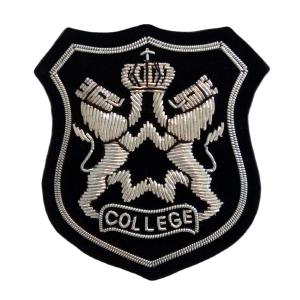 China Letterman Jackets School Logo Iron On Patches Merrowed Border on sale