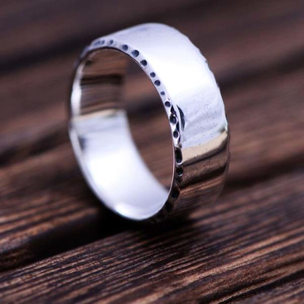 Mens Womens Simple Plain 925 Sterling Silver Feather Band Ring Finger Jewelry（XH051739W）