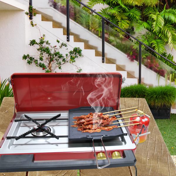 Outdoor Cooktop for Camping Small Gas Stove 2 Burner Durable and Disposable BTU 22000