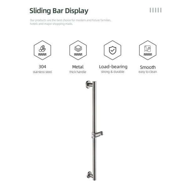 Stainless Chrome Shower Head Sliding Bar holder L740xW470xH310 mm