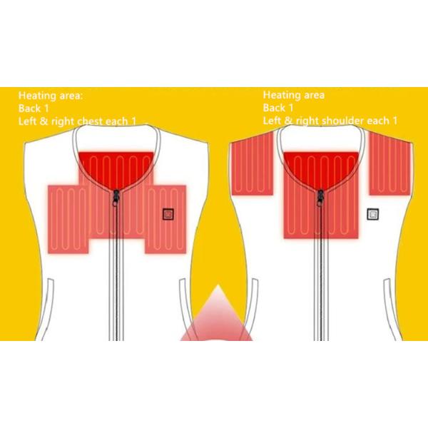 V Neck Rechargeable Heated Vest 7.4V 4400mAh Thermal Vests Ladies Spandex / Polyester