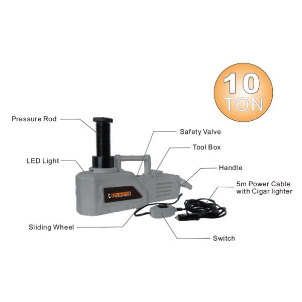 300W 10 Ton Bottle Jack With Pressure Gauge 12 Volt OEM Acceptable