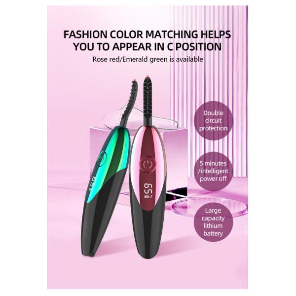 Temperature Display 90 Minutes 450mAh Battery Heated Eyelash Curler