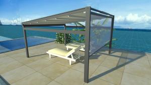 China Outdoor Waterproof Retractable Shade Awning Aluminium Side Screen Pation Pergola on sale